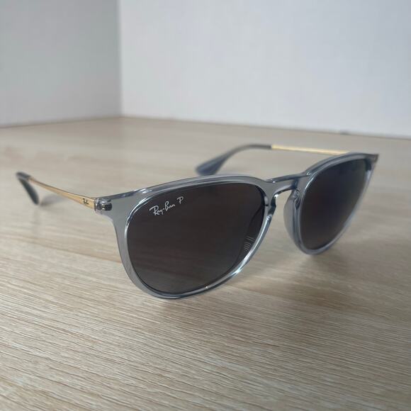 Ray-Ban RB4171 Erika 6592/T3 Sunglasses Polarized Clear Blue Gold 54-18-145 - Picture 1 of 11